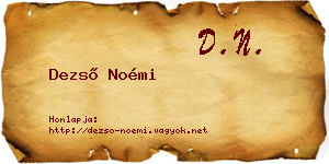 Dezső Noémi névjegykártya